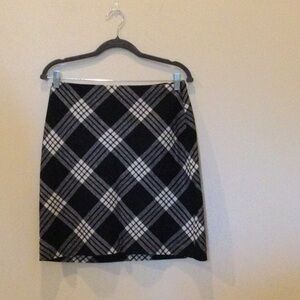 Talbots Monochrome Checkered Mini Skirt